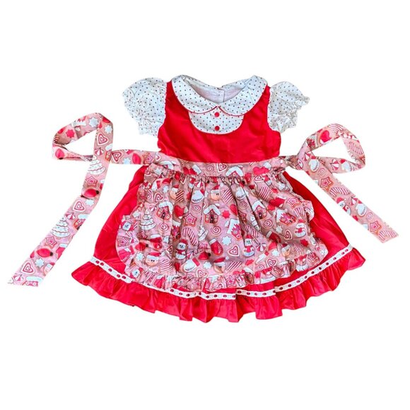 NEW Oh Shana! Gingerbread Apron Style Dress 7/8 - Picture 1 of 12
